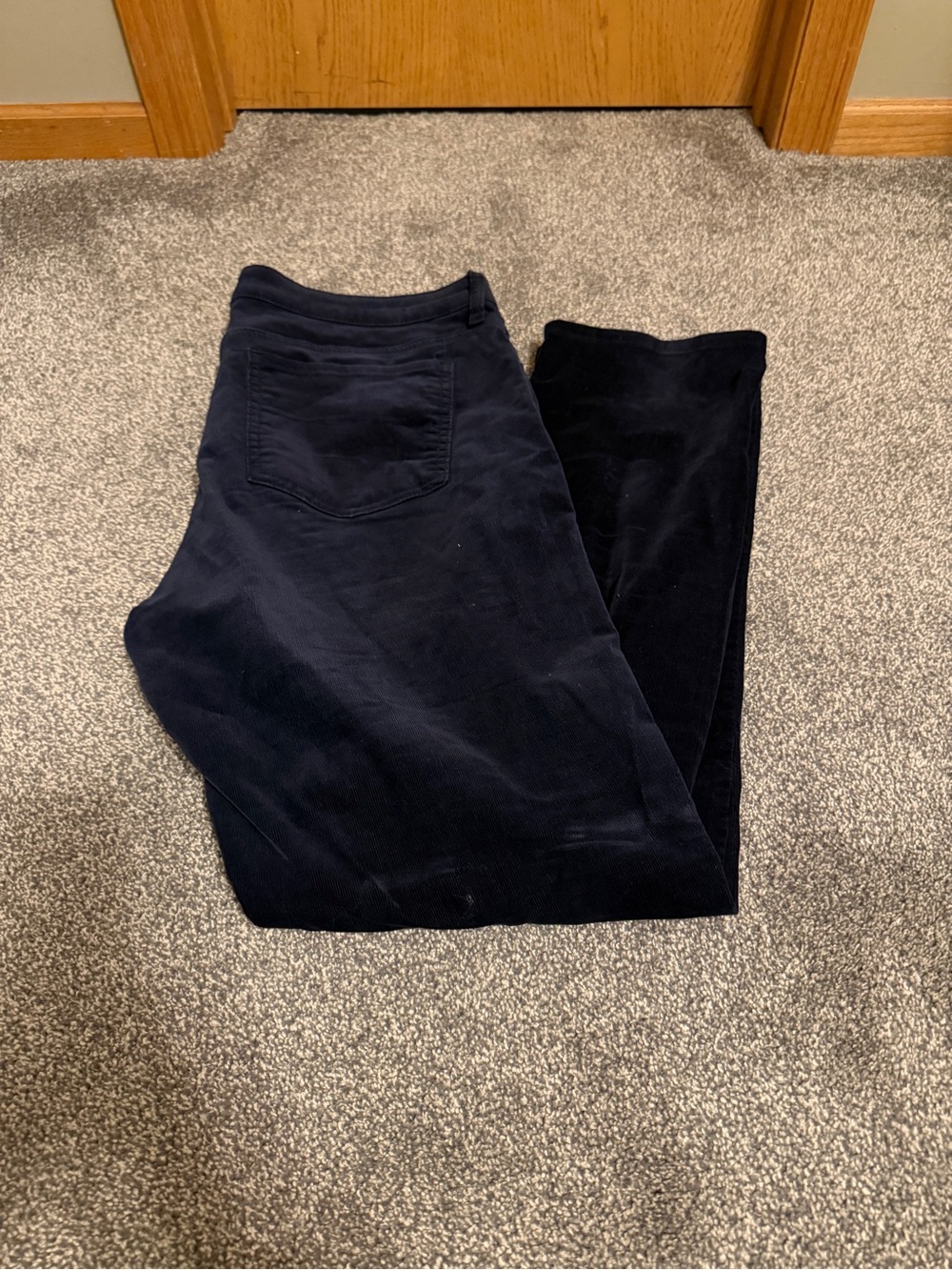 Women’s Navy Corduroy Pants - Classic Straight Fit